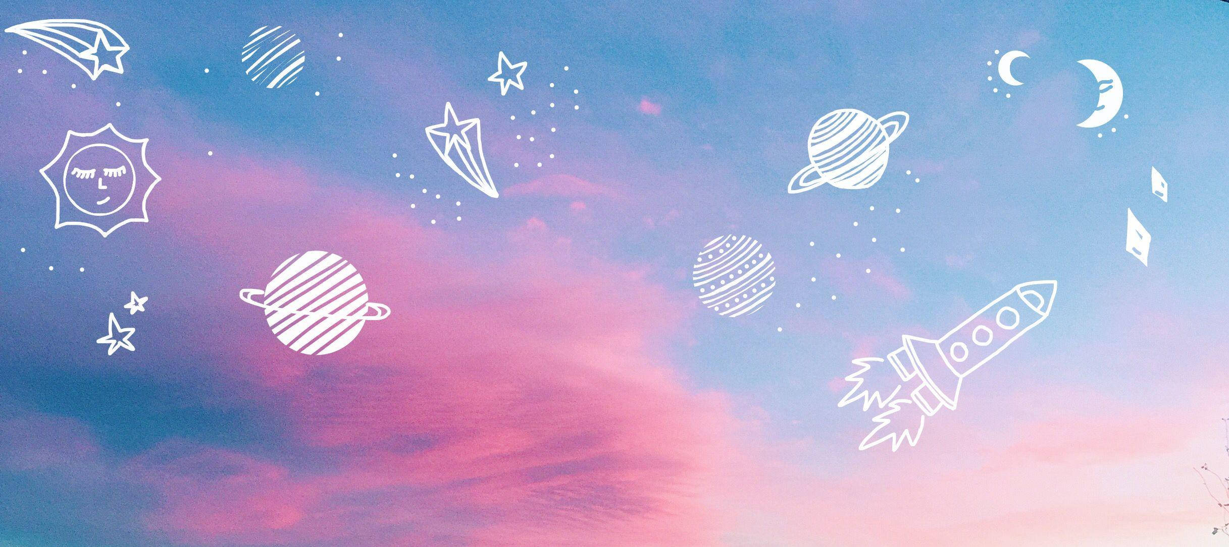 Sining ng Planeta para sa MacBook na Aesthetic Wallpaper