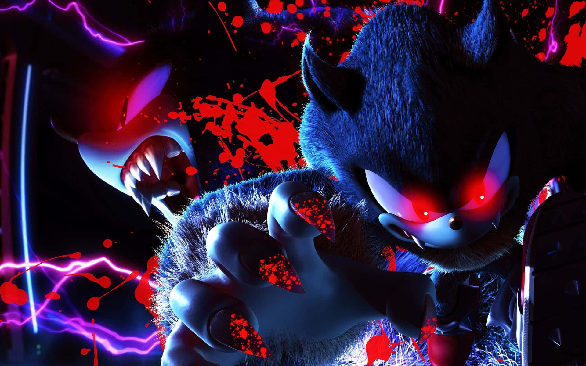 Sining ng Purple Red Sonic Exe Wallpaper