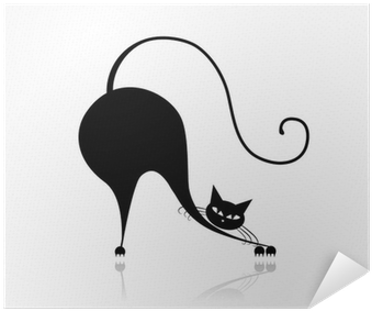 Sining ng Puso na Itim na Pusa Wallpaper