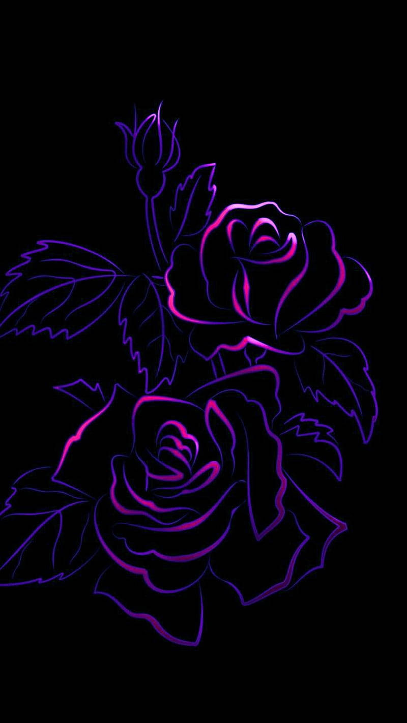 Sining ng Rosas na Aesthetic na Kulay Lila Wallpaper
