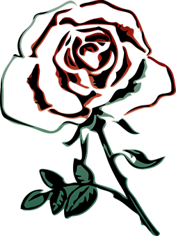 Sining ng Rosas na May Neon na Balangkas na Abstrakto Wallpaper