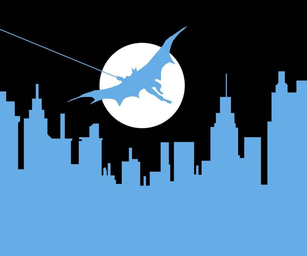 Sining ng Silweta ng Batman na Asul Wallpaper