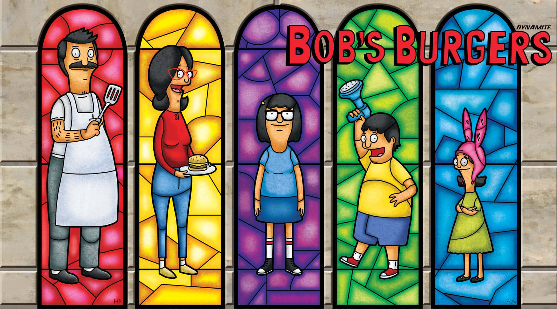 Sining ng Stained Glass Window na Background ng Bob's Burgers Wallpaper