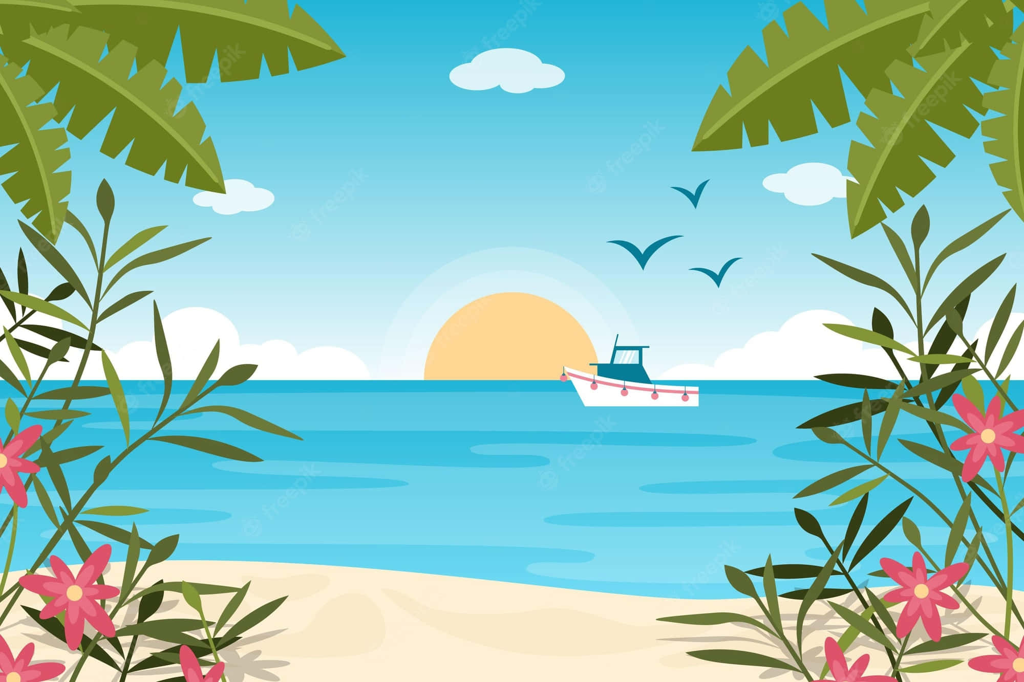 Sining ng Tag-init sa Dalampasigan Wallpaper