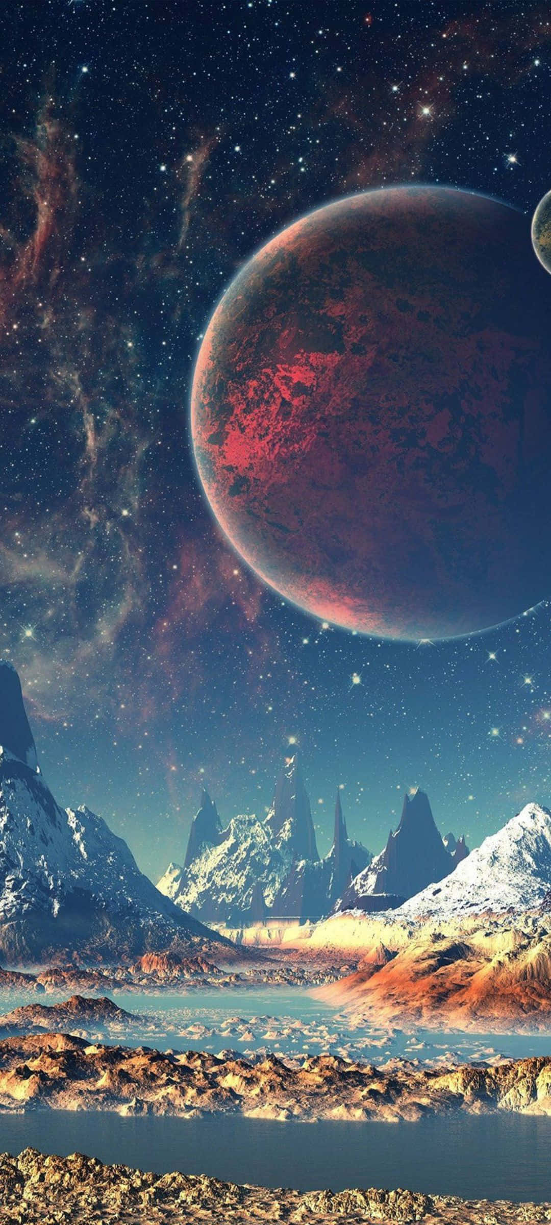 Sining ng Tanawing Extraterrestrial na Niyebe Wallpaper