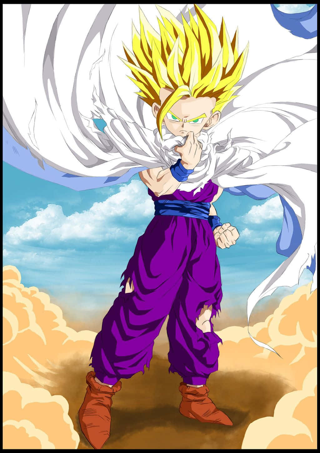 Sining ng Teen Gohan na Aesthetic Wallpaper