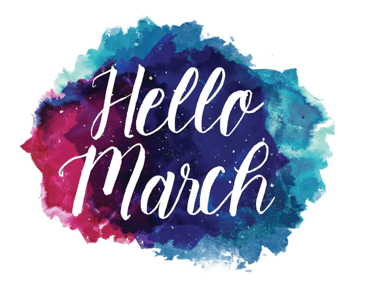 Sining ng Watercolor Sky ng Hello March Wallpaper