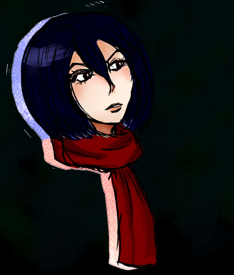 Sining ni Mikasa Ackerman mula sa Anime Wallpaper