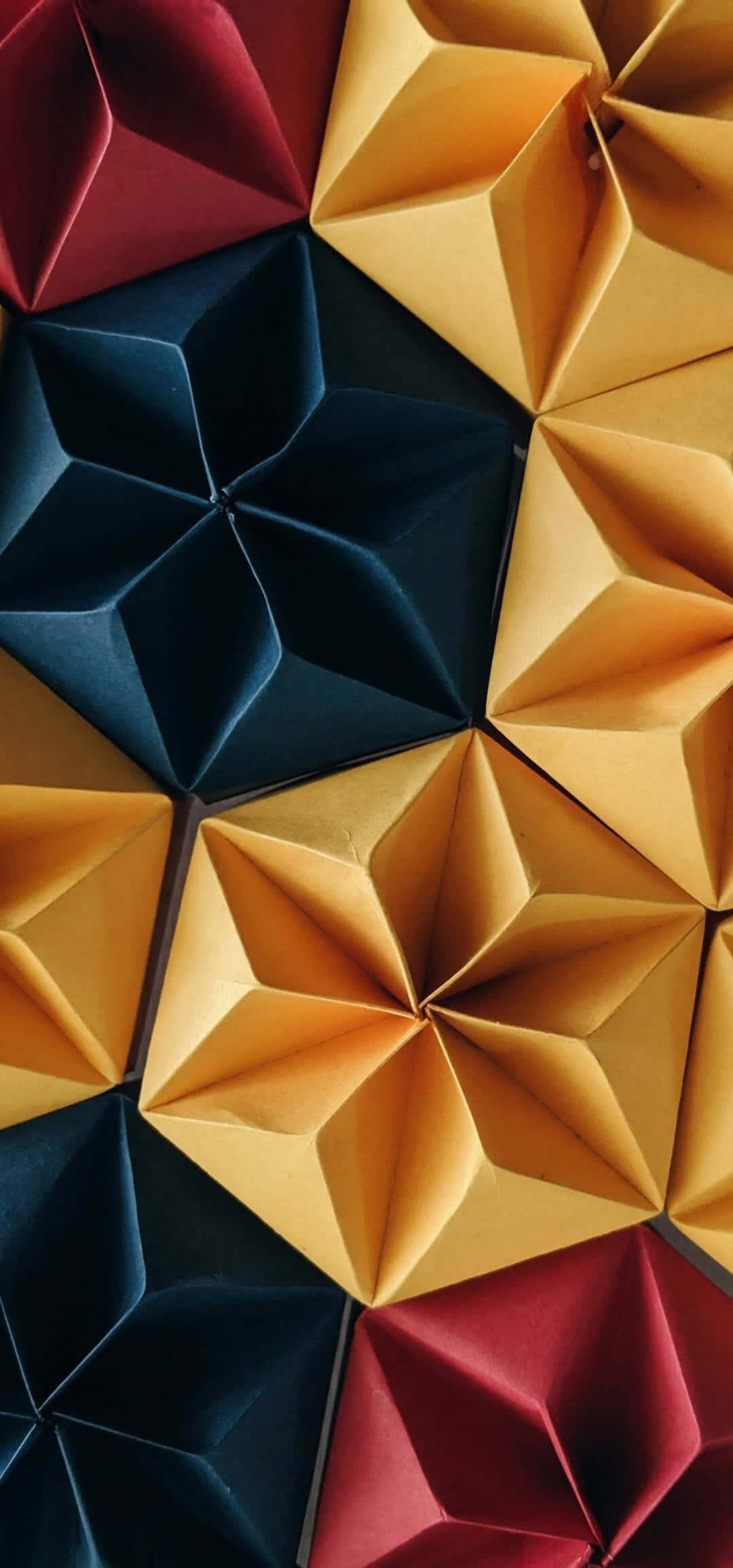 sining sa dingding na gawa sa origami na papel Wallpaper
