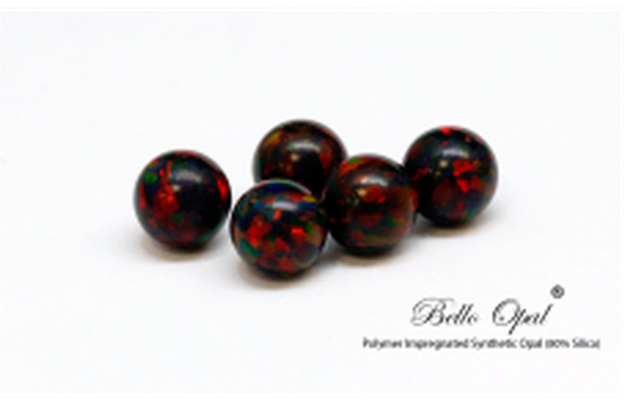 Sintetikong Opal na Beads na Pula at Itim na Pattern Wallpaper