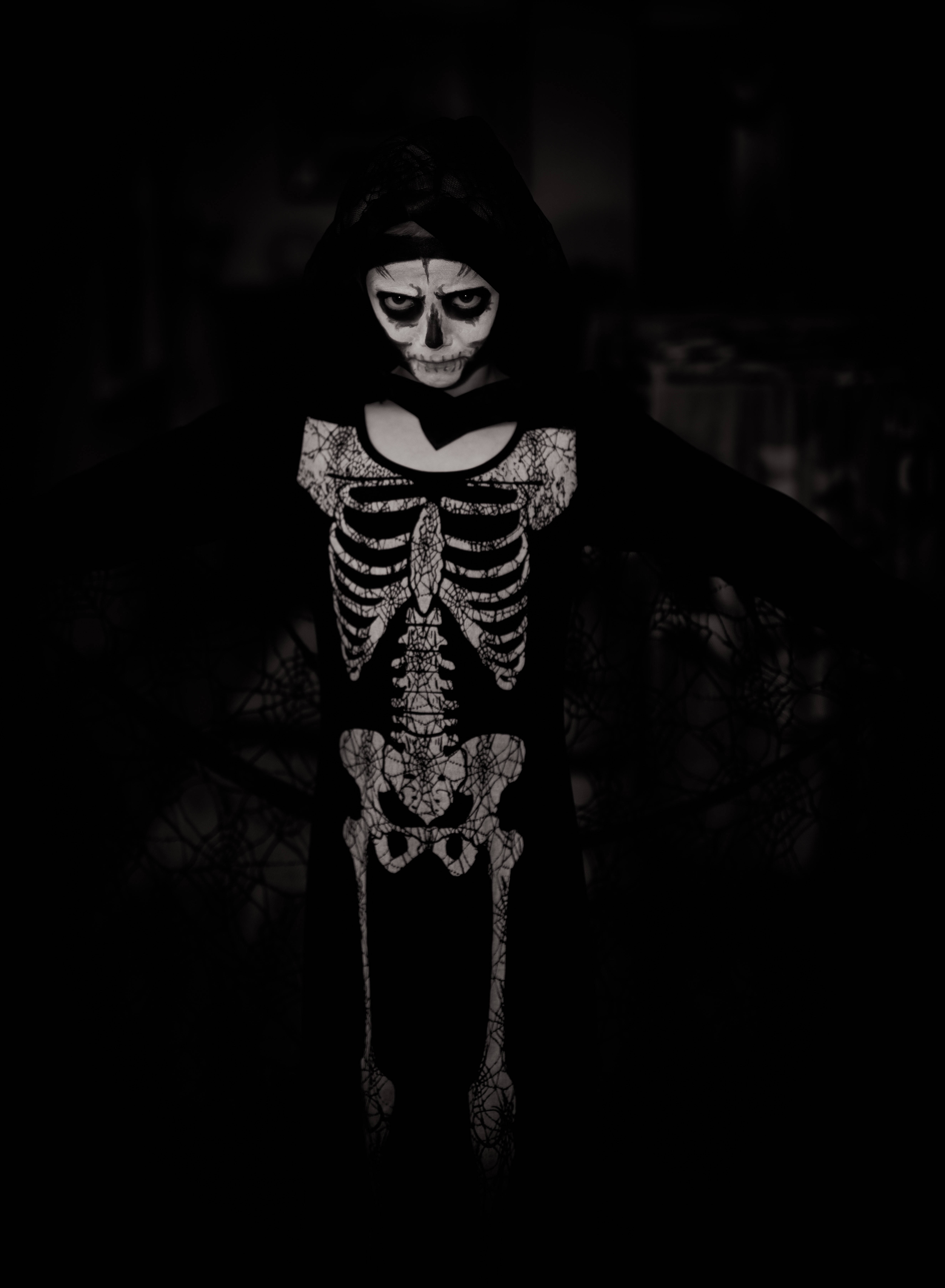 Skeleton na Kasuotan para sa Halloween Wallpaper