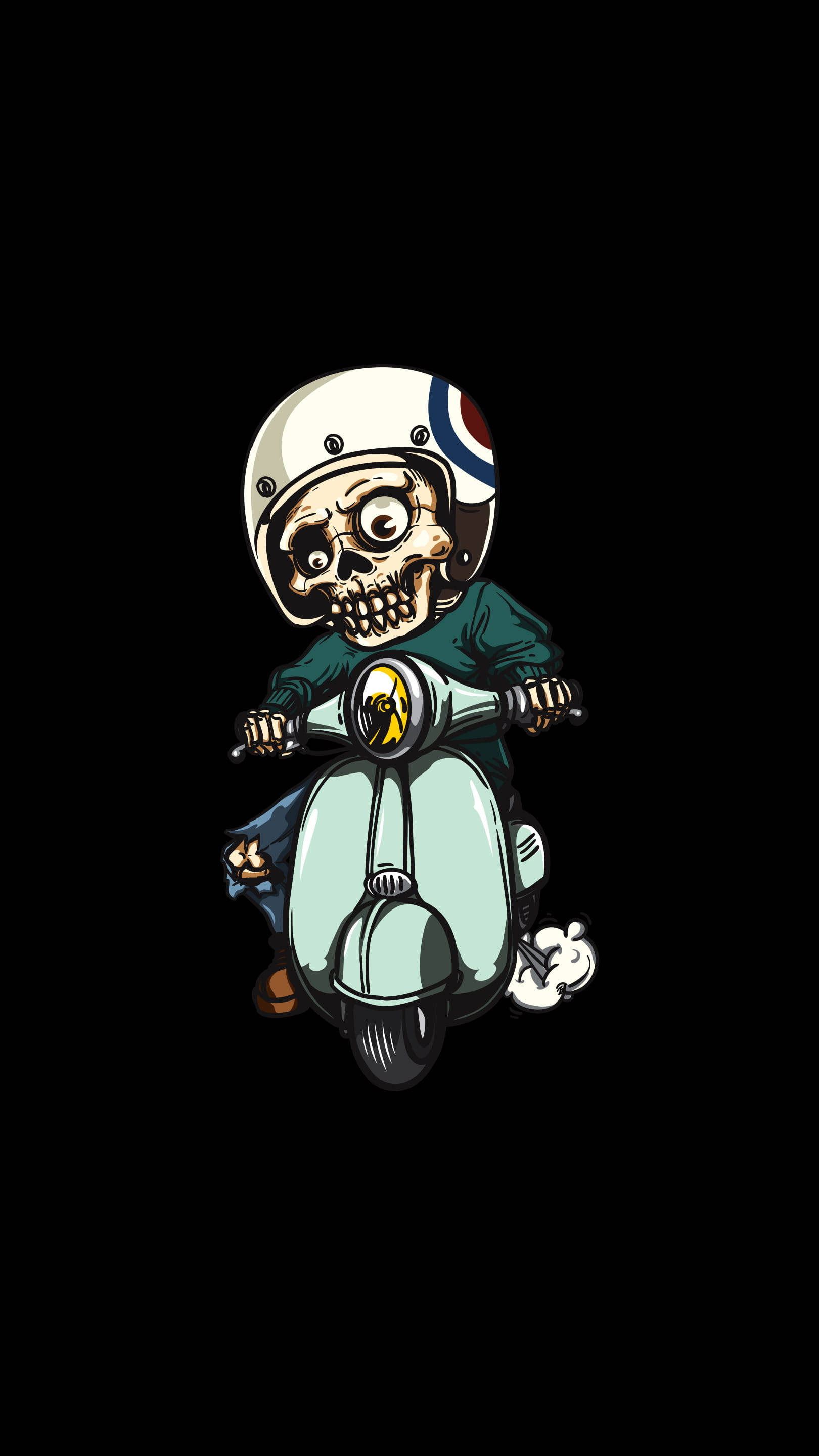 Skeleton na Naka-Scooter HD Tattoo Wallpaper