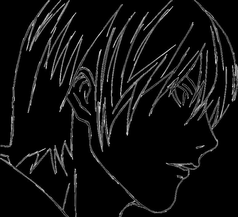 Sketch ng Profile ni Light Yagami Wallpaper