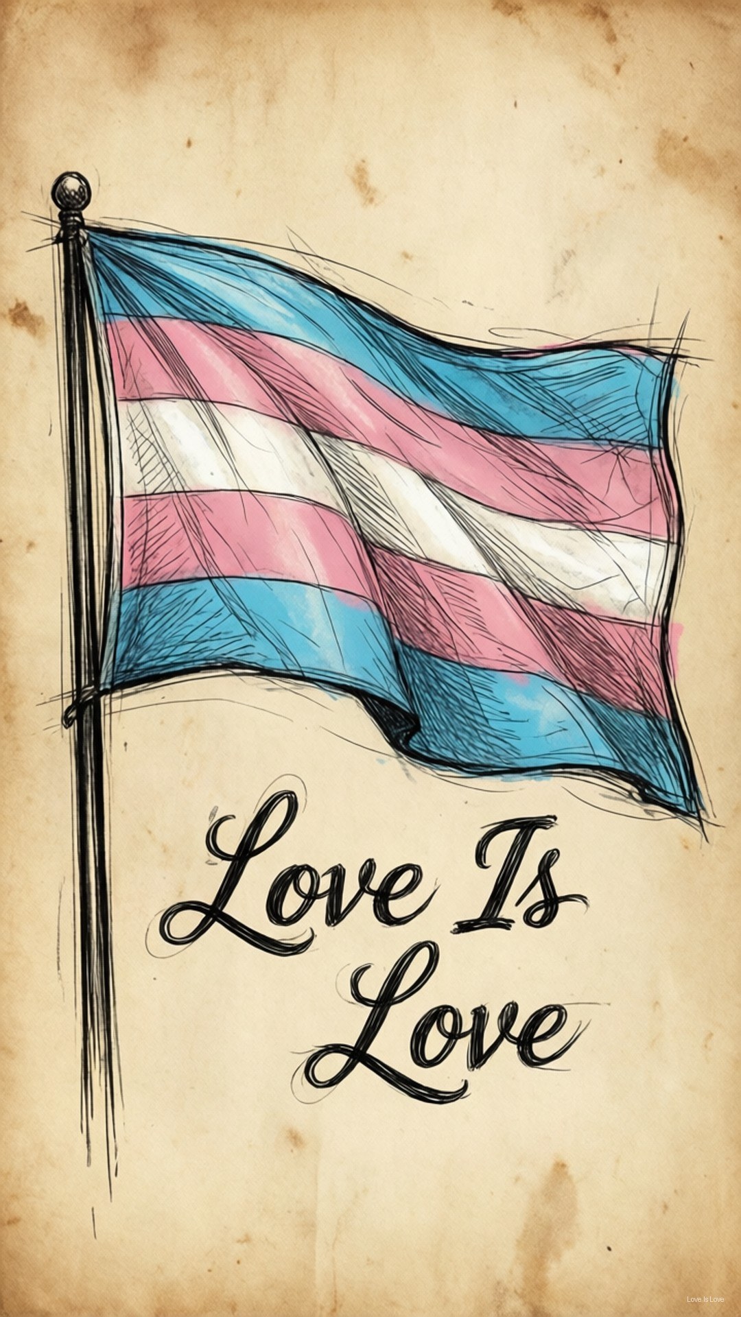 Sketch ng Trans Pride Wallpaper