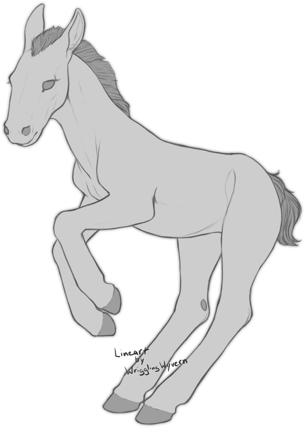 Sketsa ng Batang Kabayong Bisiro Wallpaper