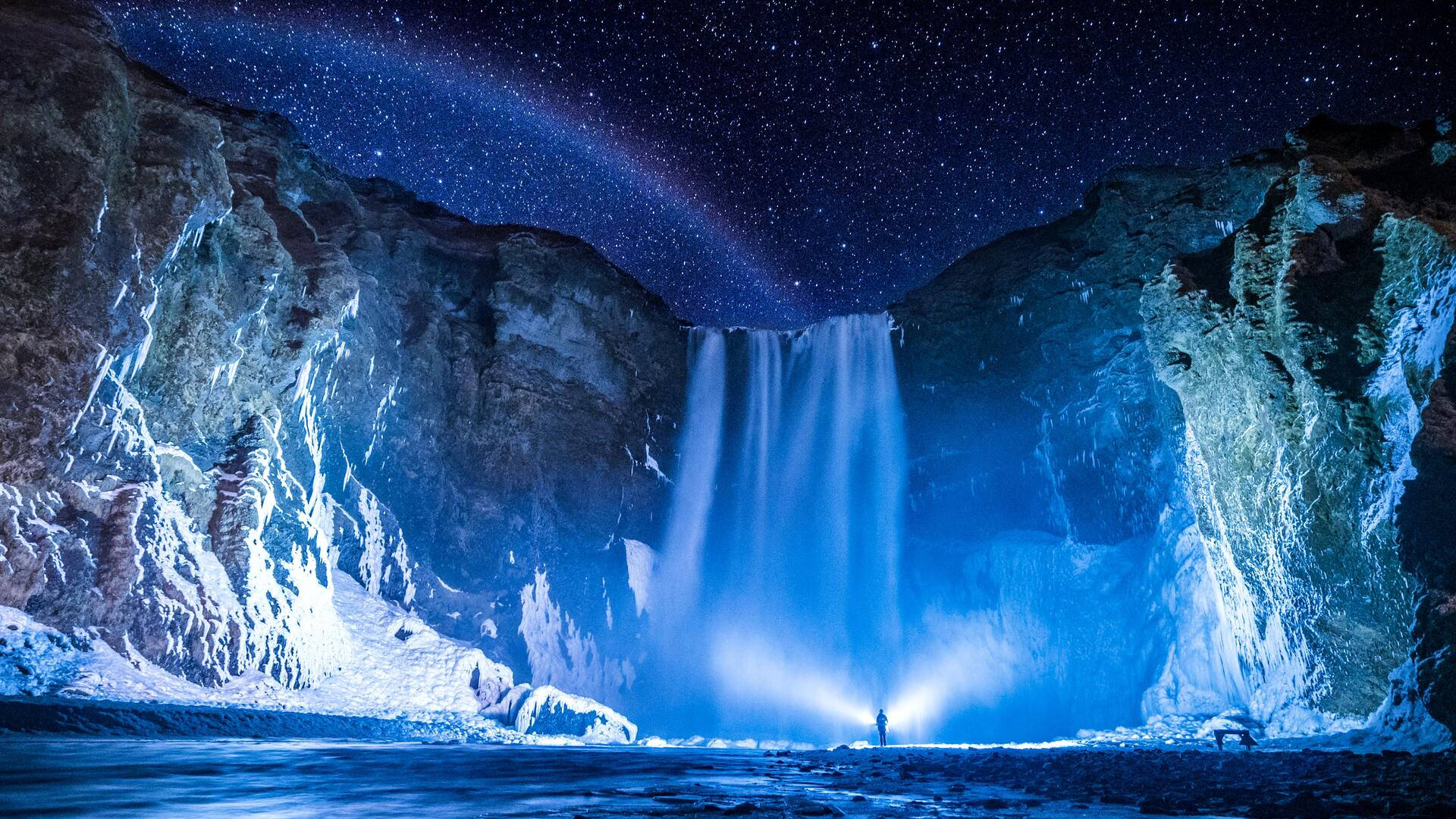 Skógafoss Waterfall sa HD 1920x1080 Wallpaper