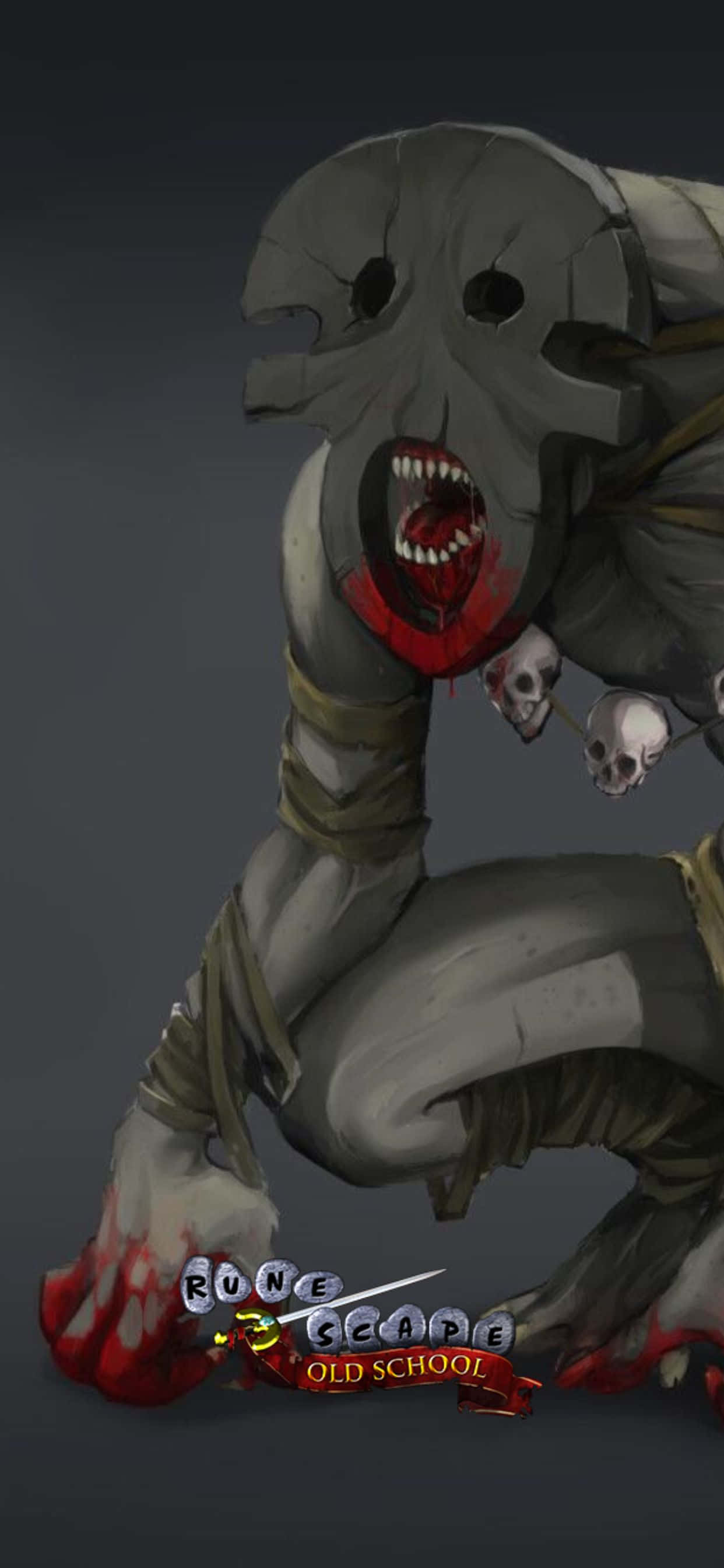 Skull Gray Monster iPhone Xs Max Runescape Oldschool Background Wallpaper