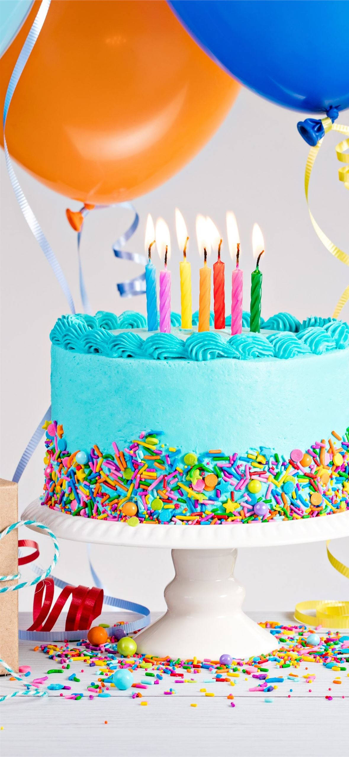 Sky Blue Cake Food iPhone Wallpaper