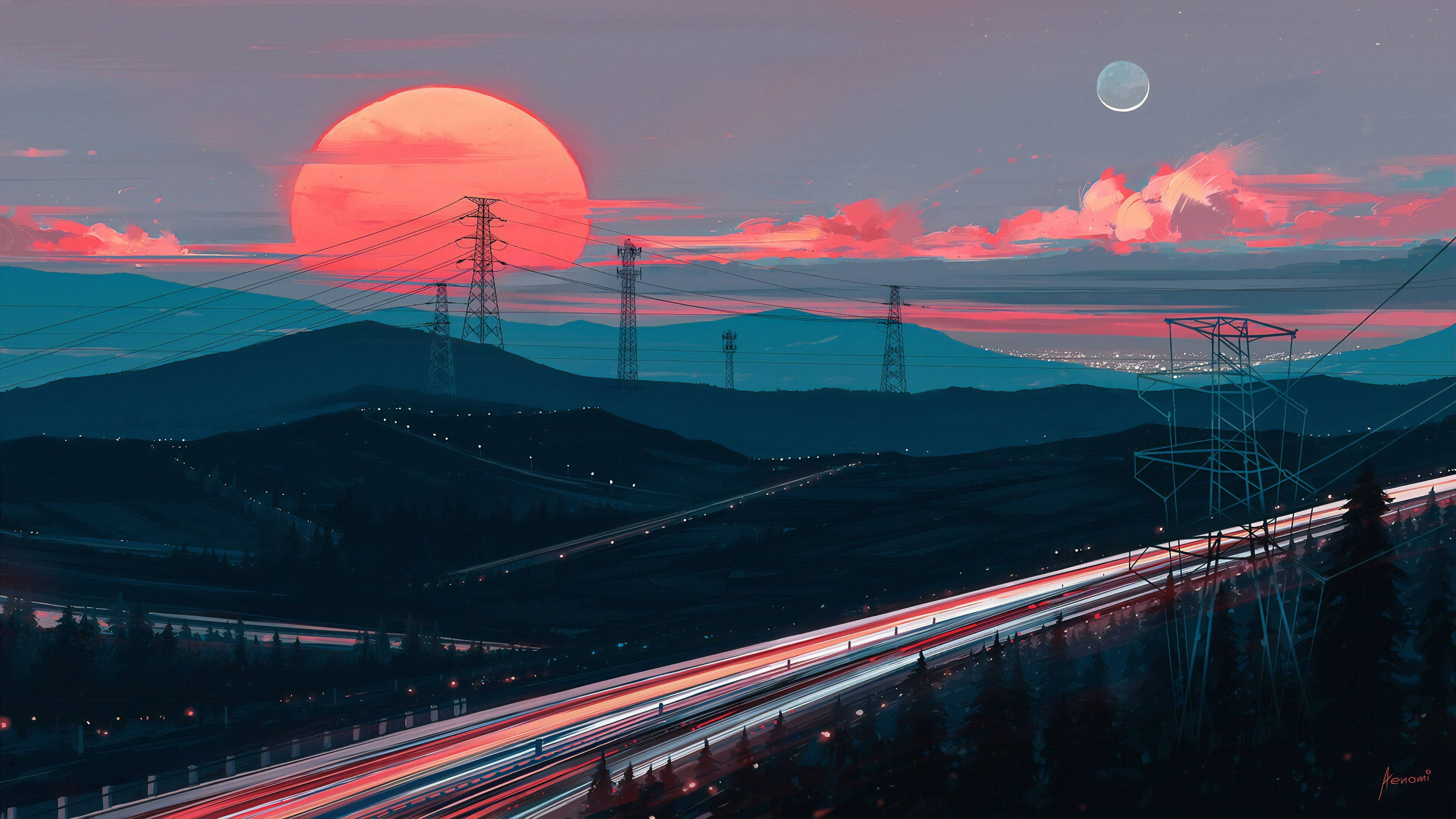 Skyway na Sining Aesthetic Wallpaper
