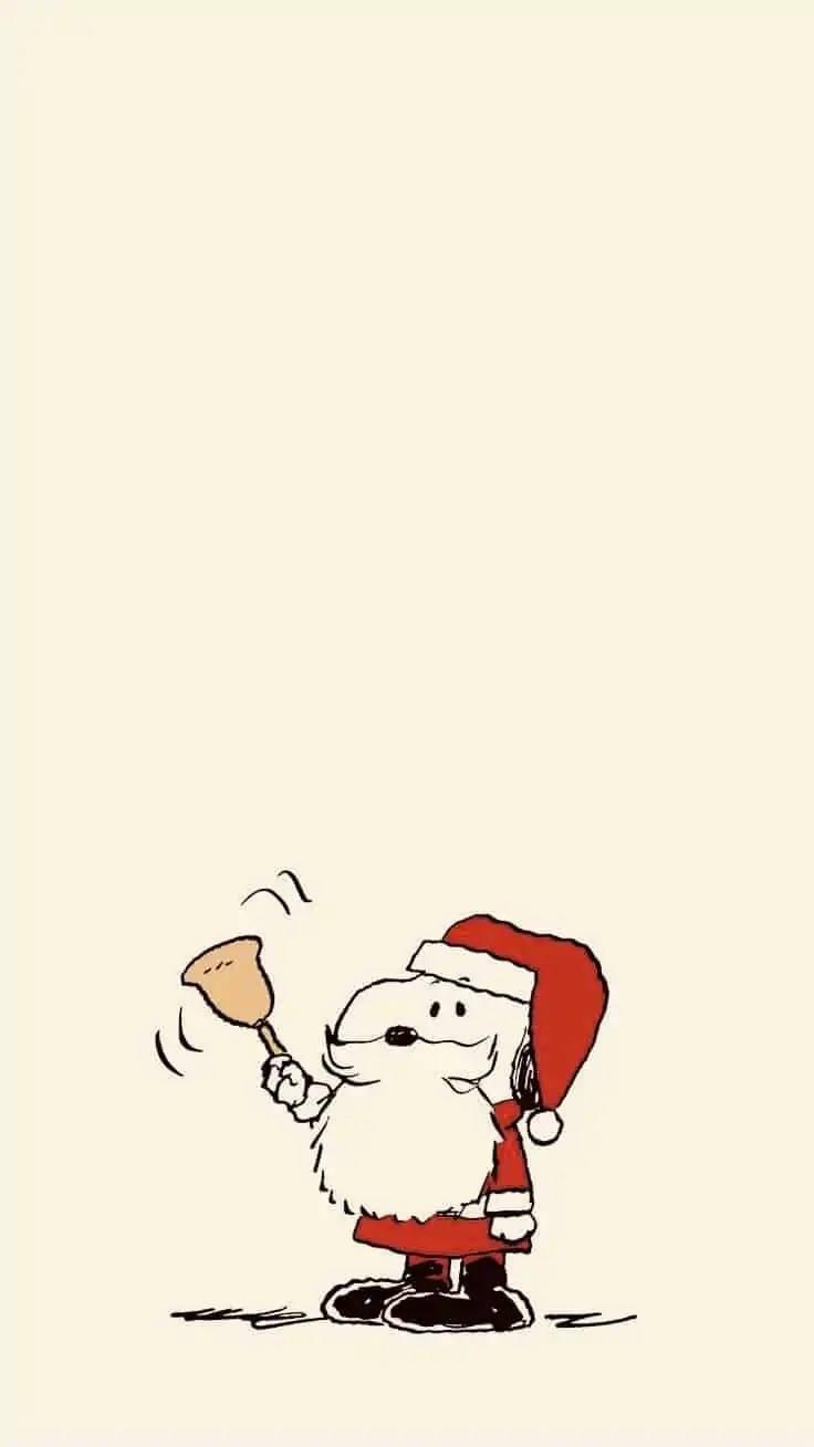 Snoopy Bilang Santa Christmas iPhone Wallpaper