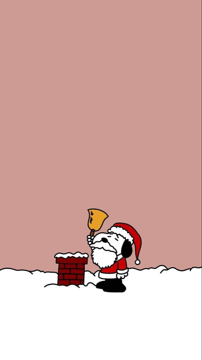 Snoopy Kampanilya ng Pasko sa Tsimneya Wallpaper