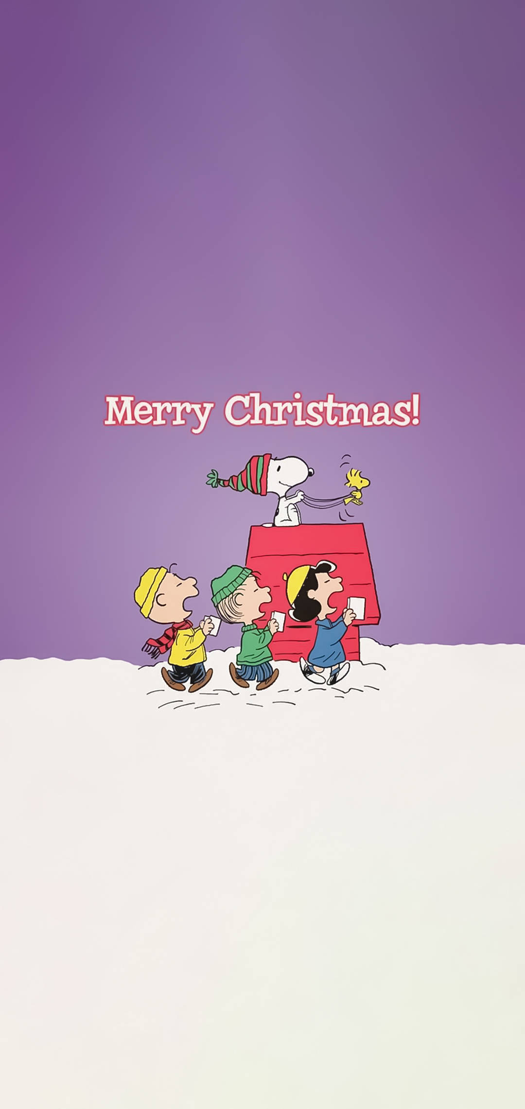 Snoopy Naglalakad Christmas iPhone Wallpaper