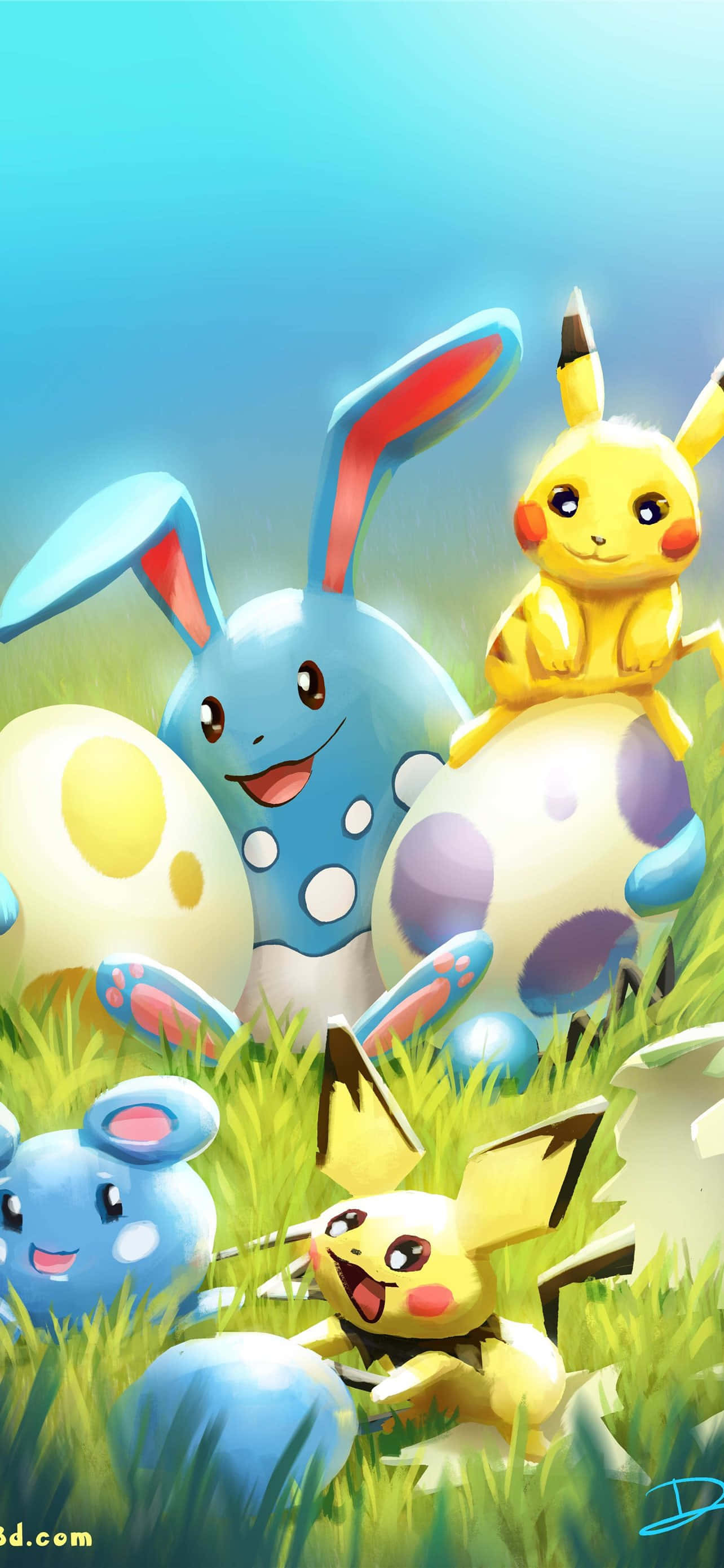 Sobrang Cutie! Magkaibigang Pikachu at Eevee Wallpaper