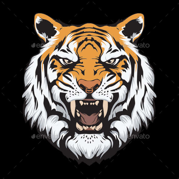 Sobrang_ Tigre_ Mukha_ Vector_ Art Wallpaper
