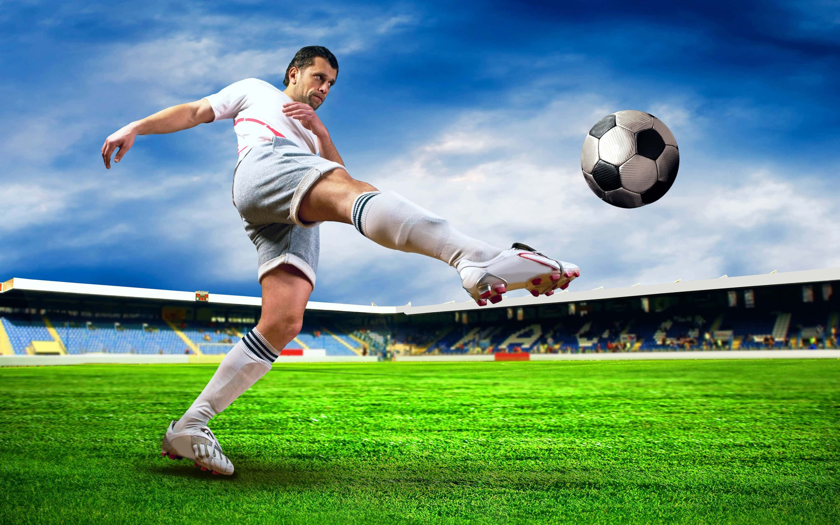 Soccer 4K at Isang Manlalaro ng Soccer Wallpaper