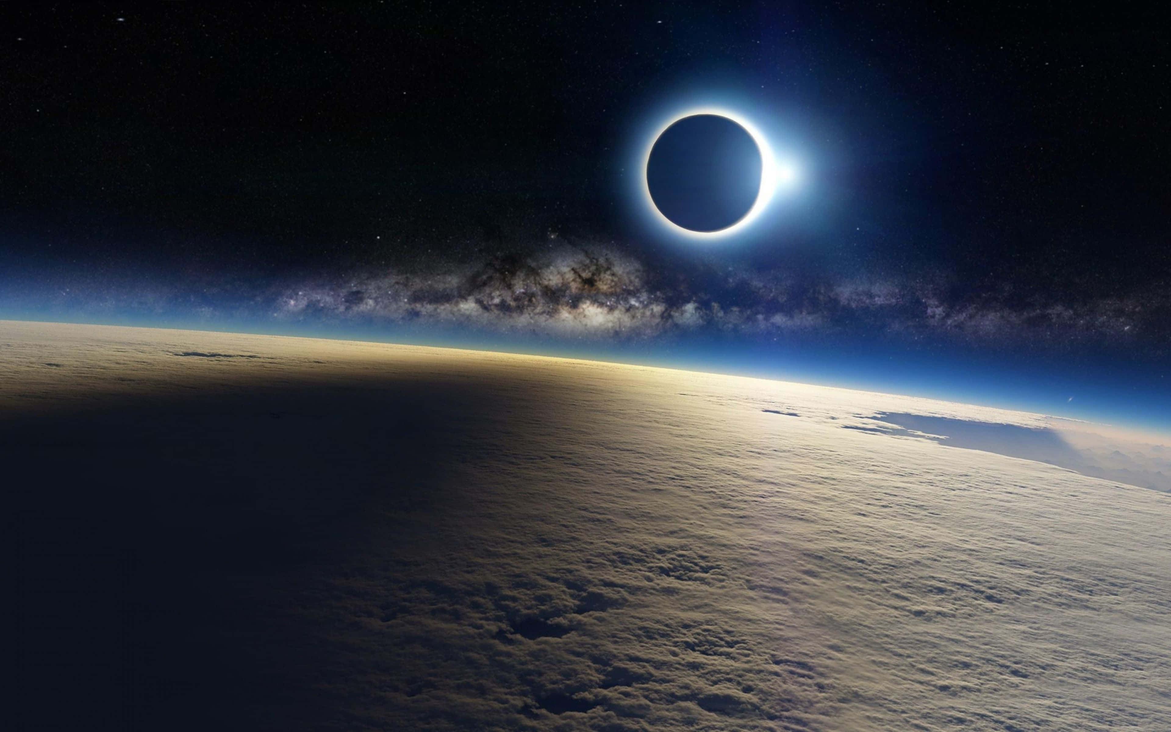 Solar Eclipse Sa Kalawakan 4K Background Wallpaper