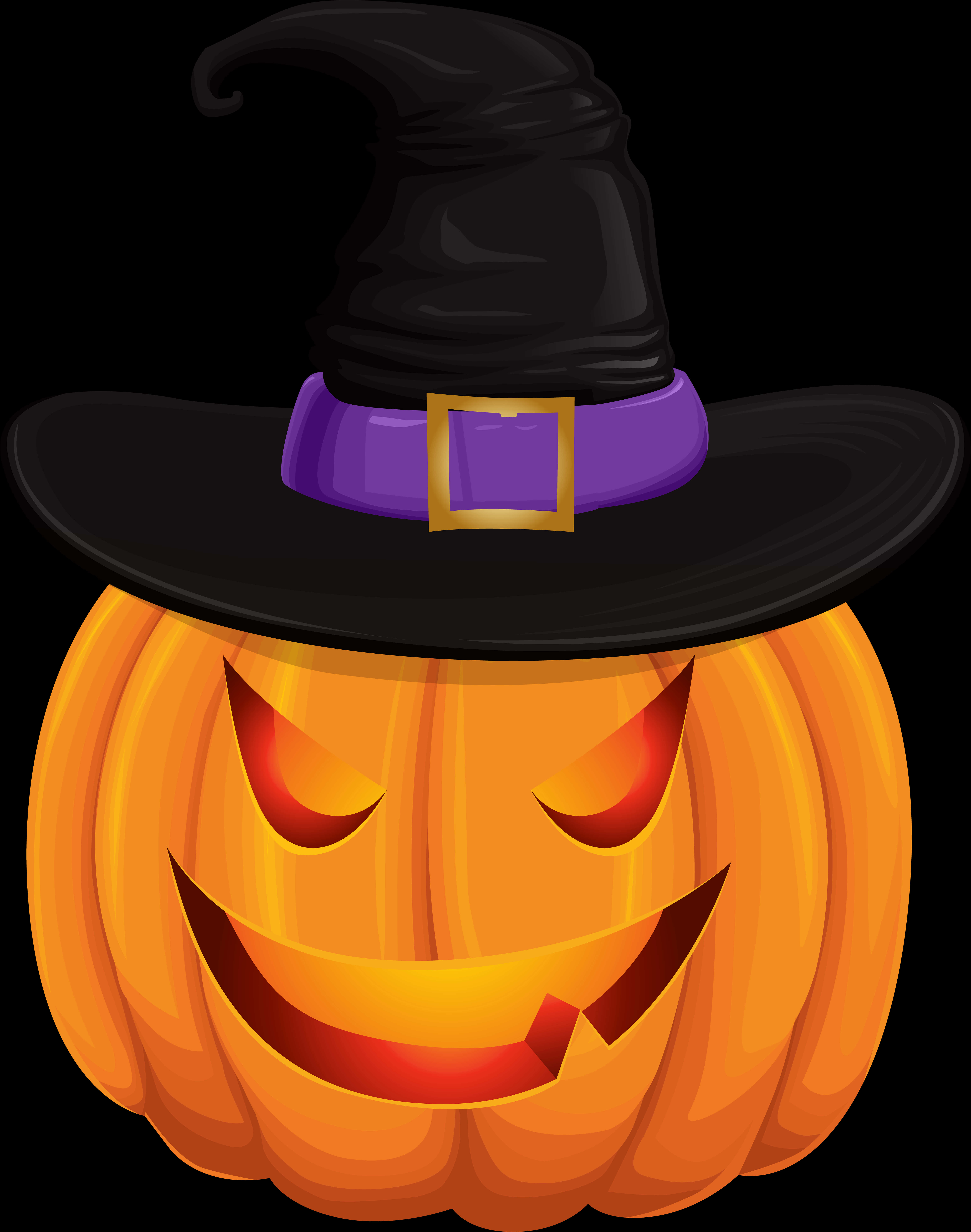 Sombrero ng Bruha na Kalabasa para sa Halloween Wallpaper