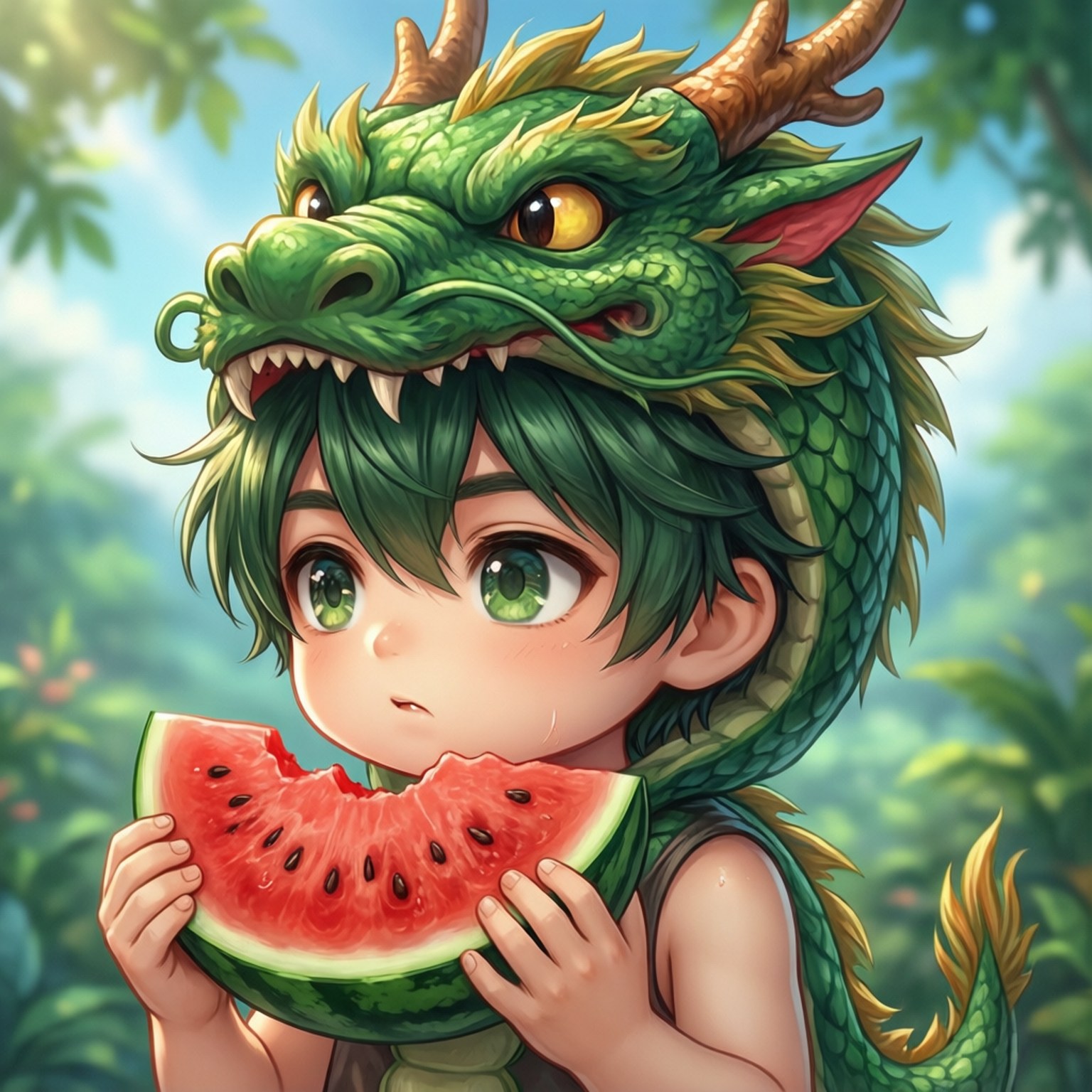 Sombrero ng Dragon na Pakwan Wallpaper