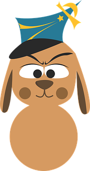 Sombrero ng Wizard na Aso na Kartun Wallpaper