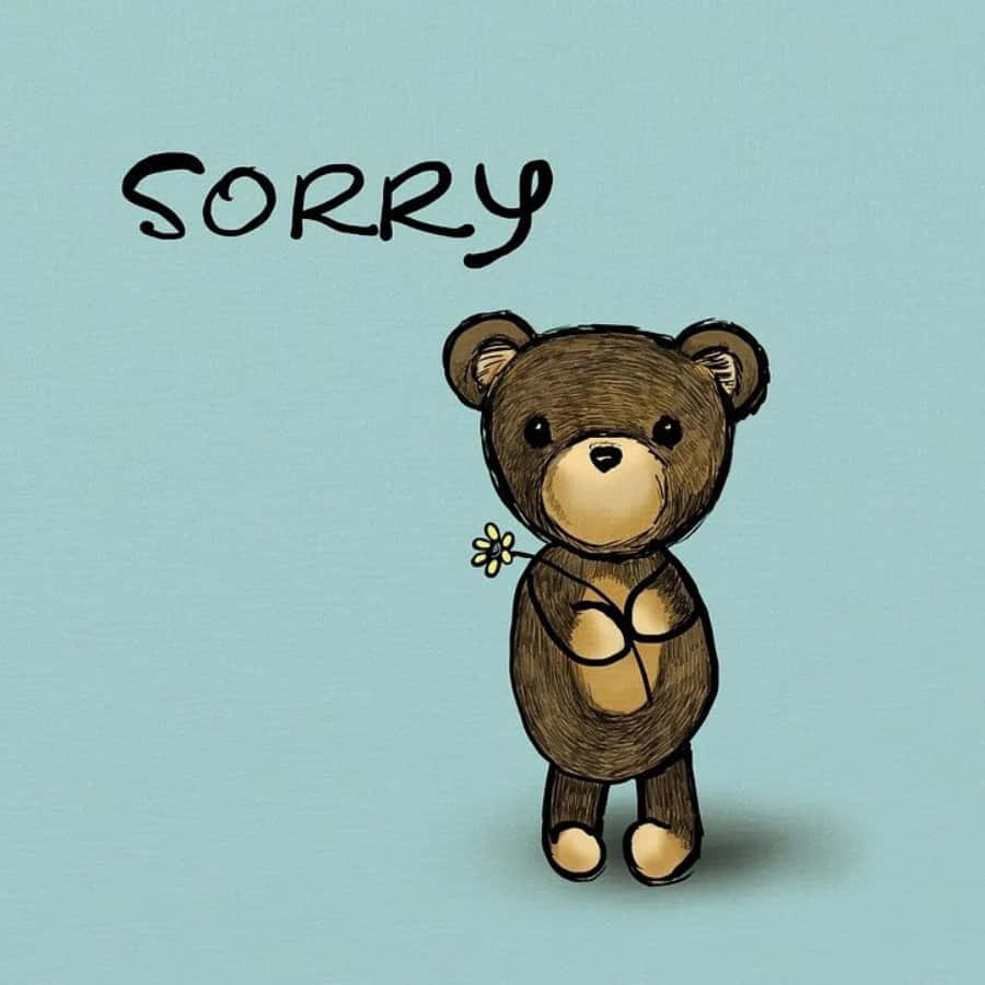 Sori Cute Teddy Bear na may Bulaklak Wallpaper