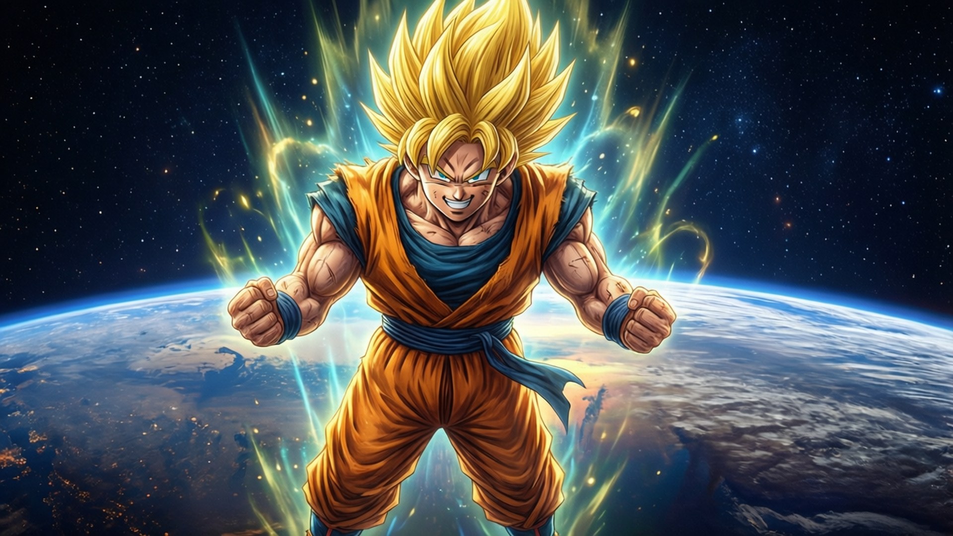 Saiyan na Naglalakbay sa Kalawakan Wallpaper