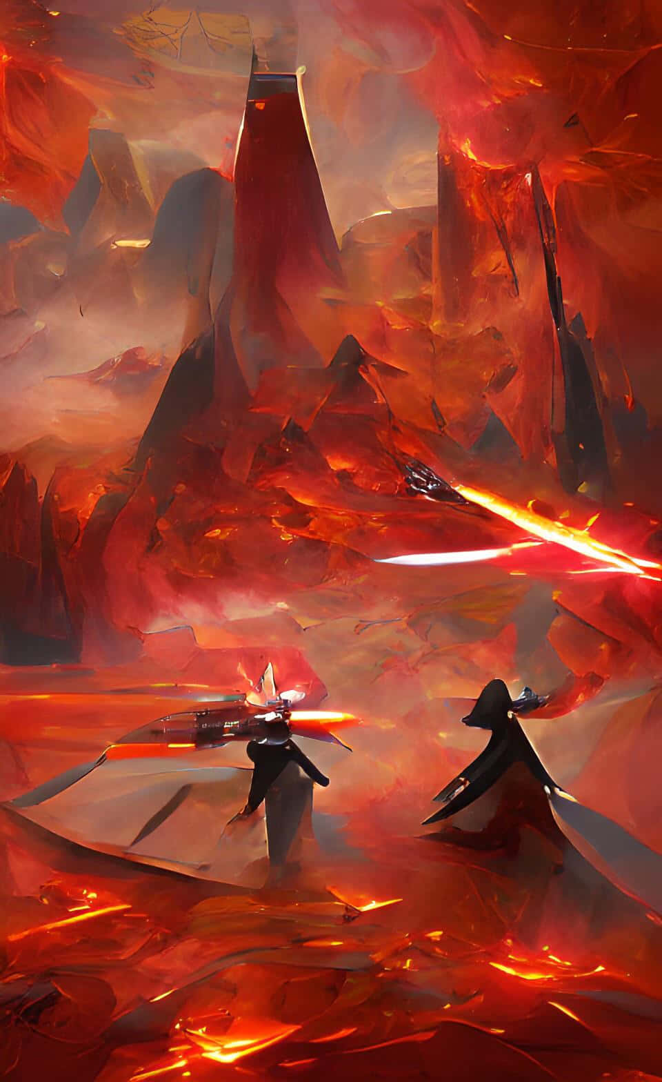 Spectacular na tanawin ng volcanic Mustafar landscape Wallpaper