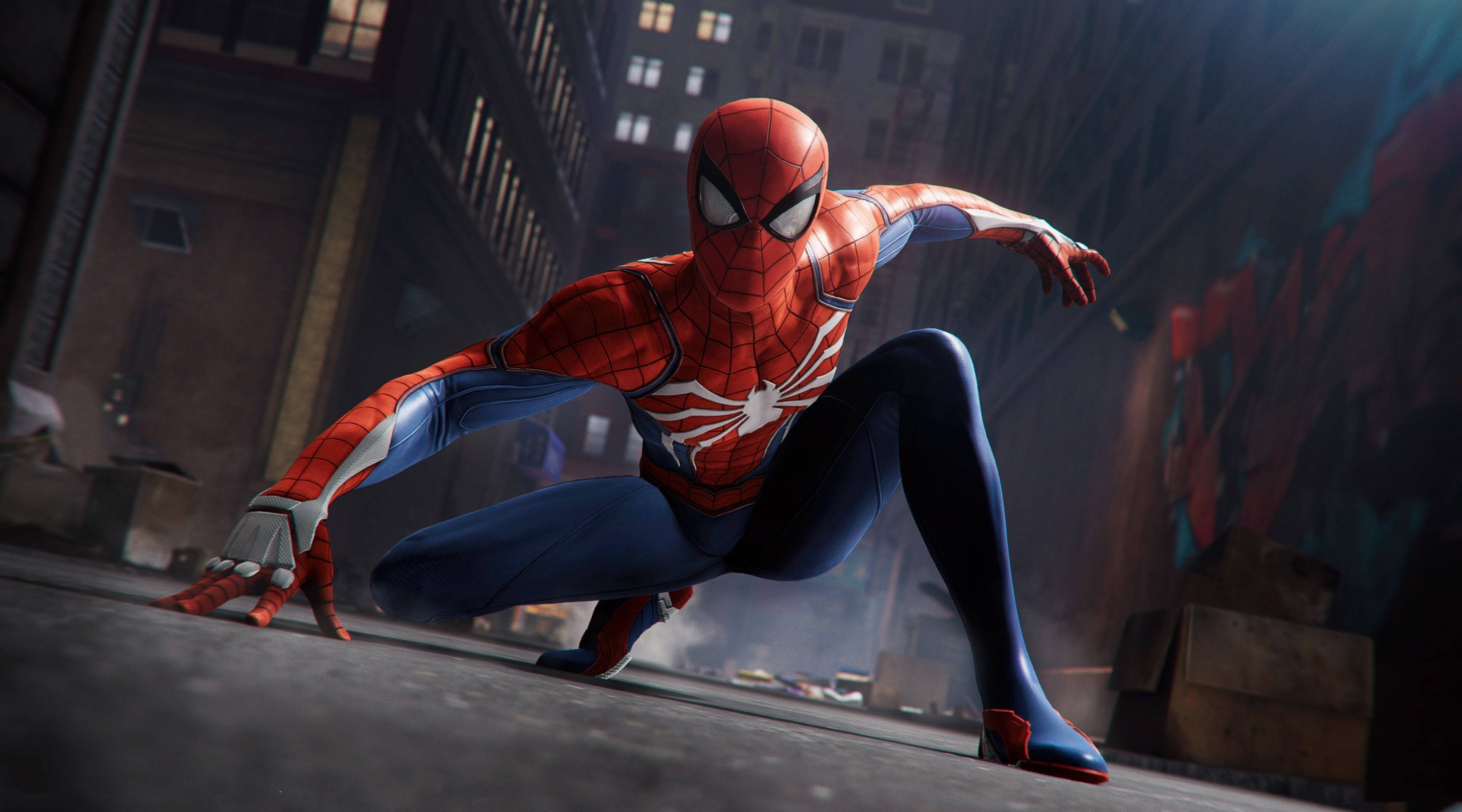 Spider-Man Fighting Stance 1080p Gaming Wallpaper