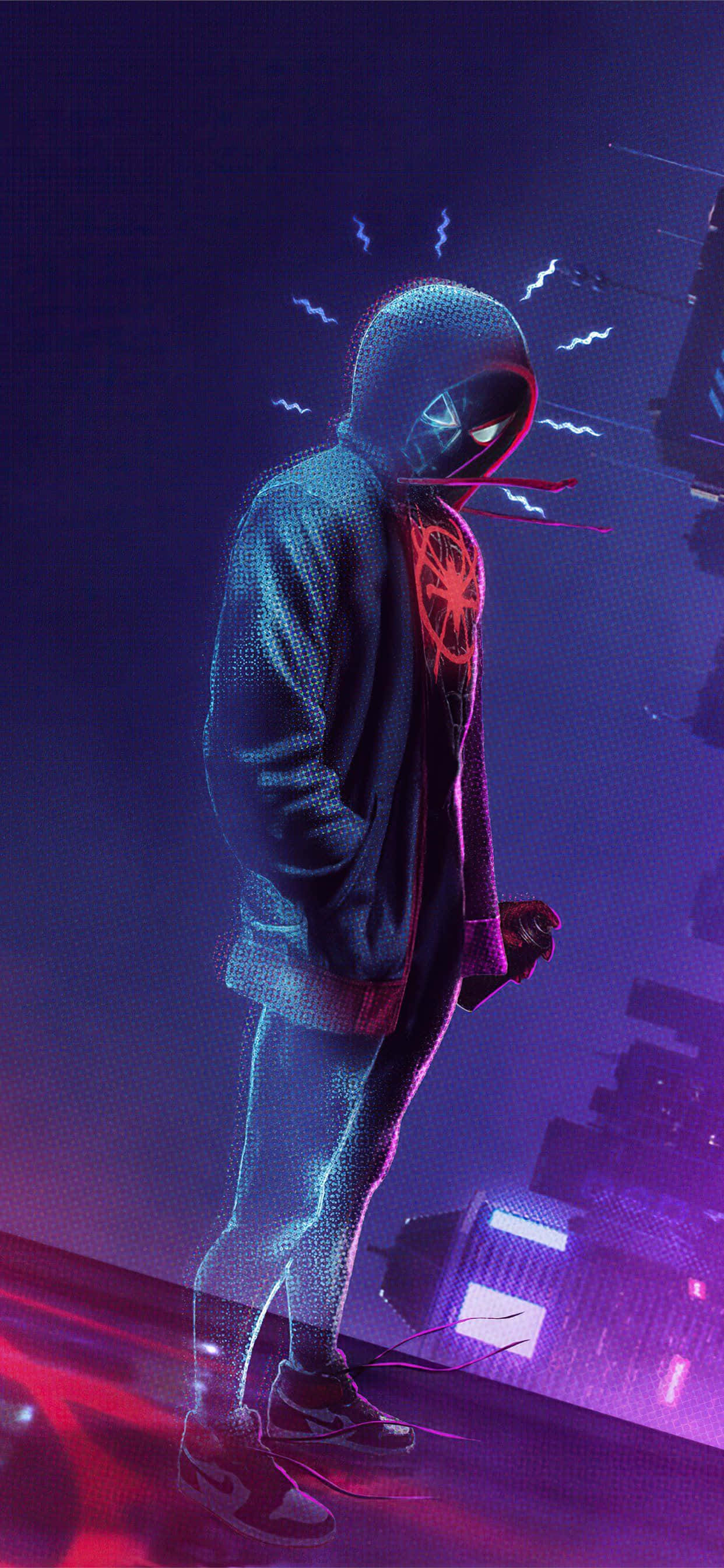Spider Man Hoodie Miles Morales iPhone Wallpaper