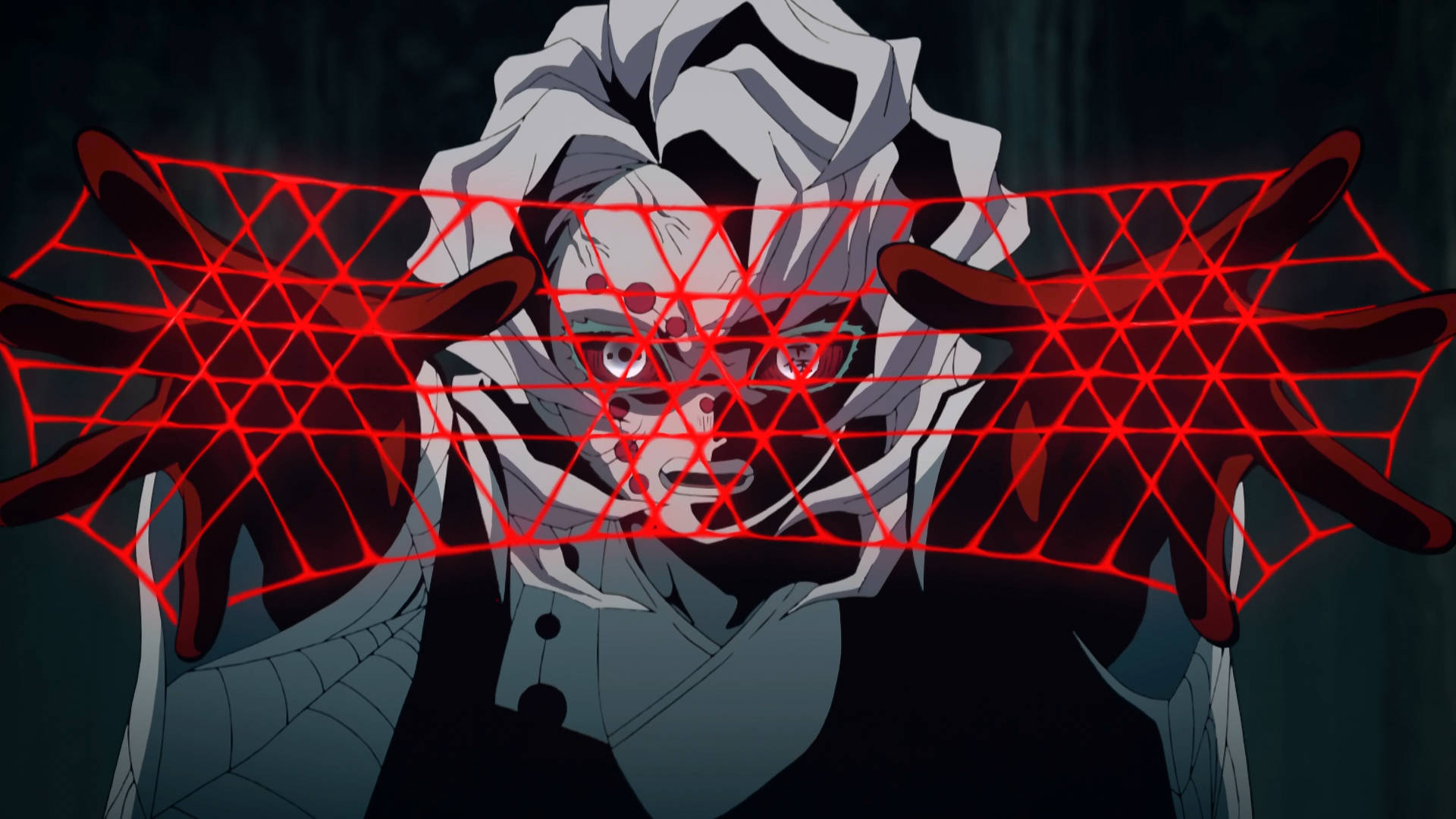 Spider Web ni Rui Demon Slayer Wallpaper