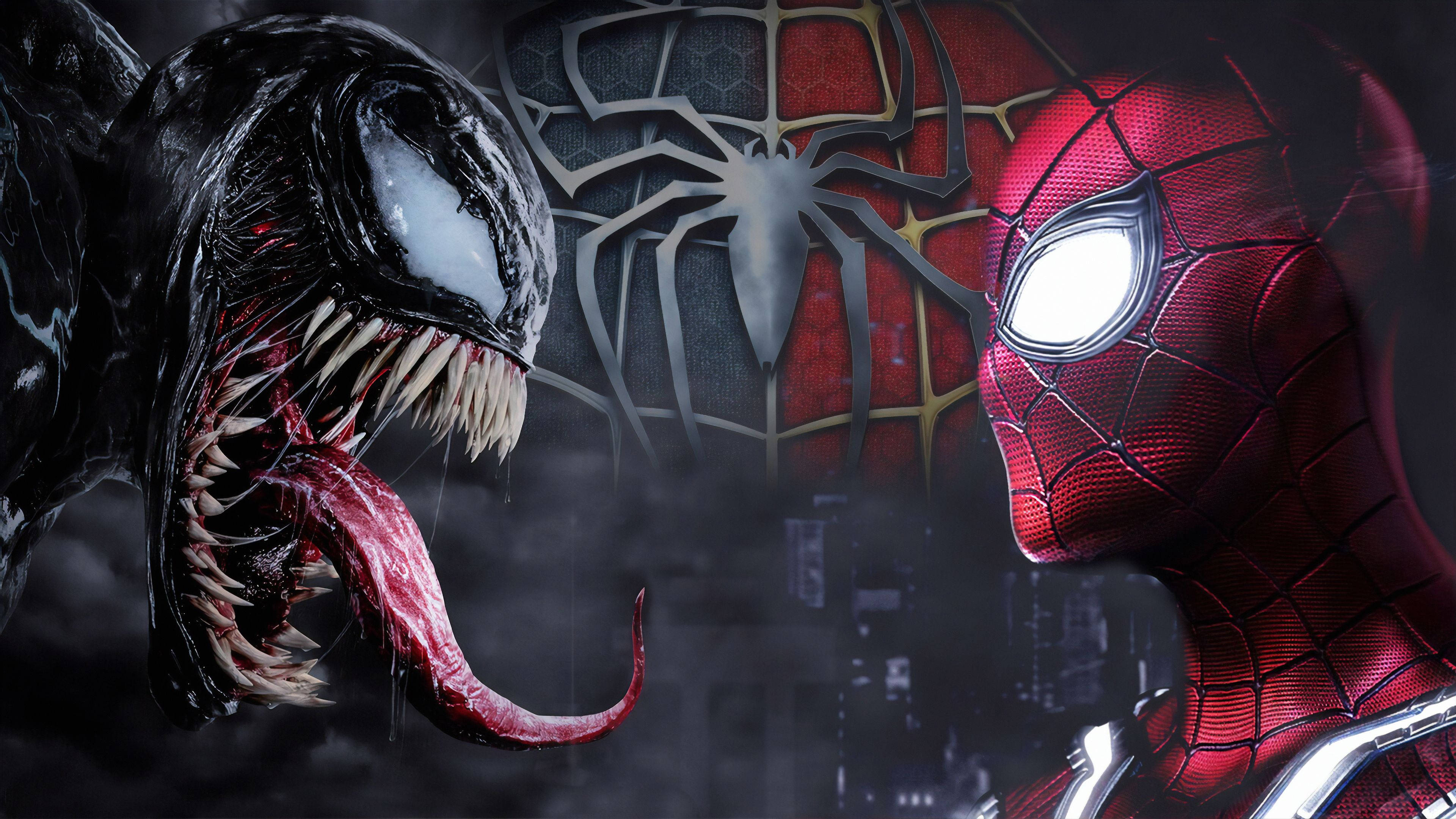 Spiderman at Venom, dalawang minamahal ngunit magkasalungat na Marvel characters Wallpaper