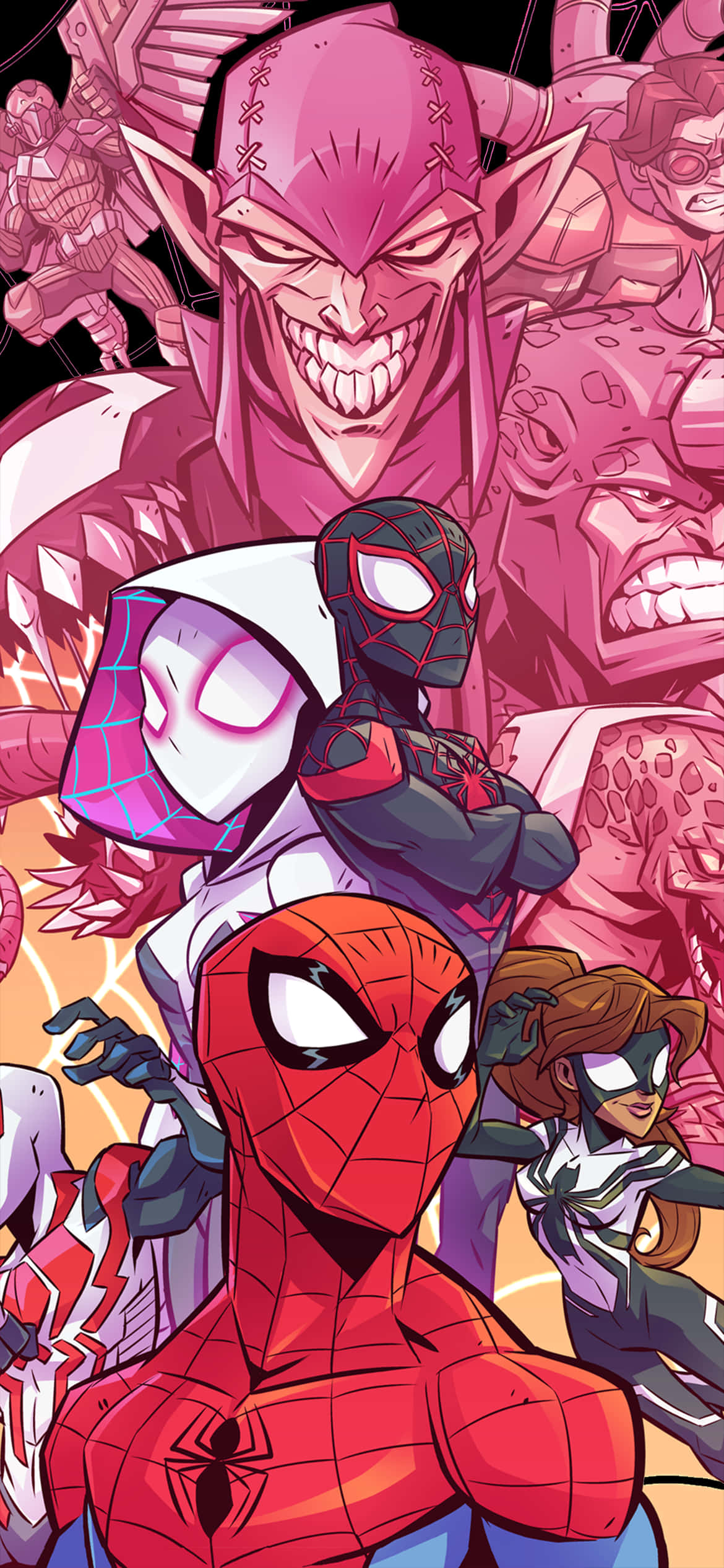 Spiderman na Gumagapang sa Pader ng City Wallpaper