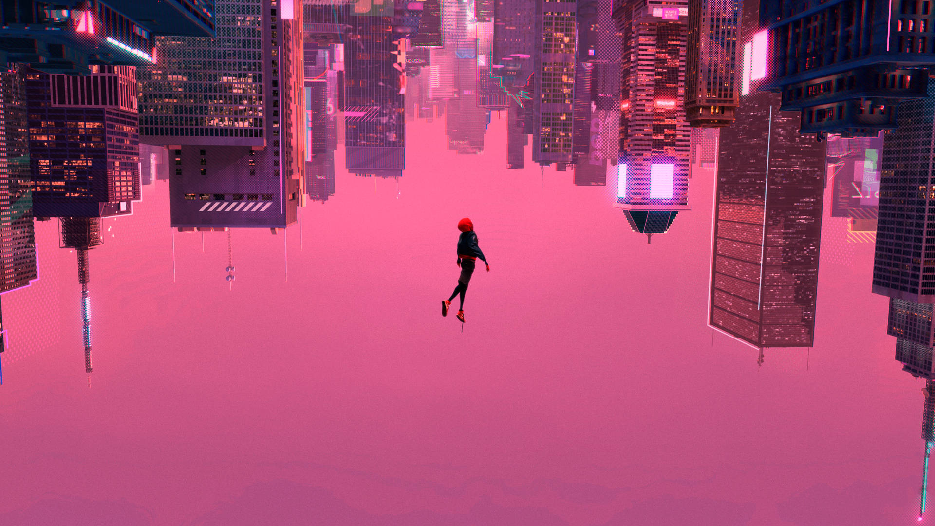Spiderman na Magandang Bumagsak Laban sa Isang Pink na Background Wallpaper