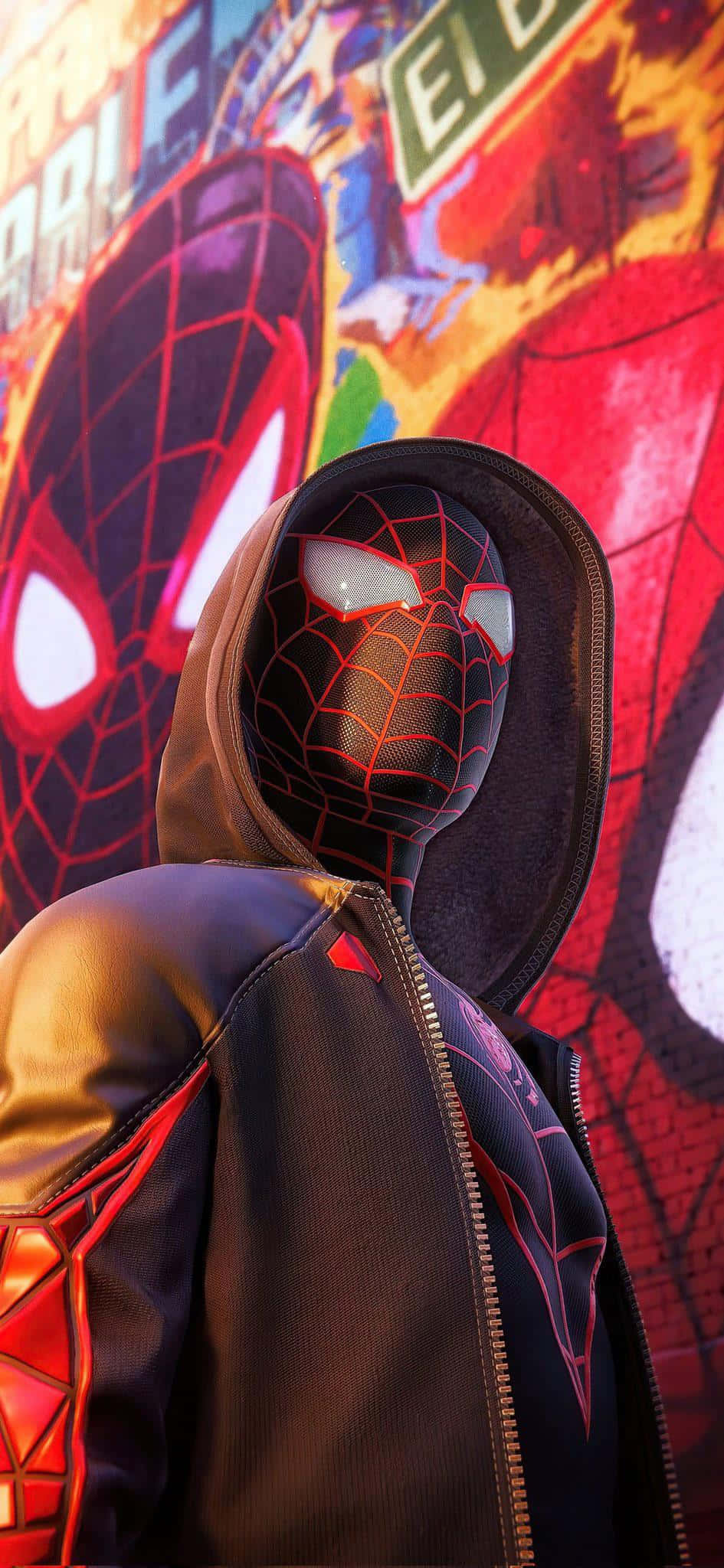 Spiderman na Sumasakop sa City - Isang Simbolo ng Heroismo Wallpaper