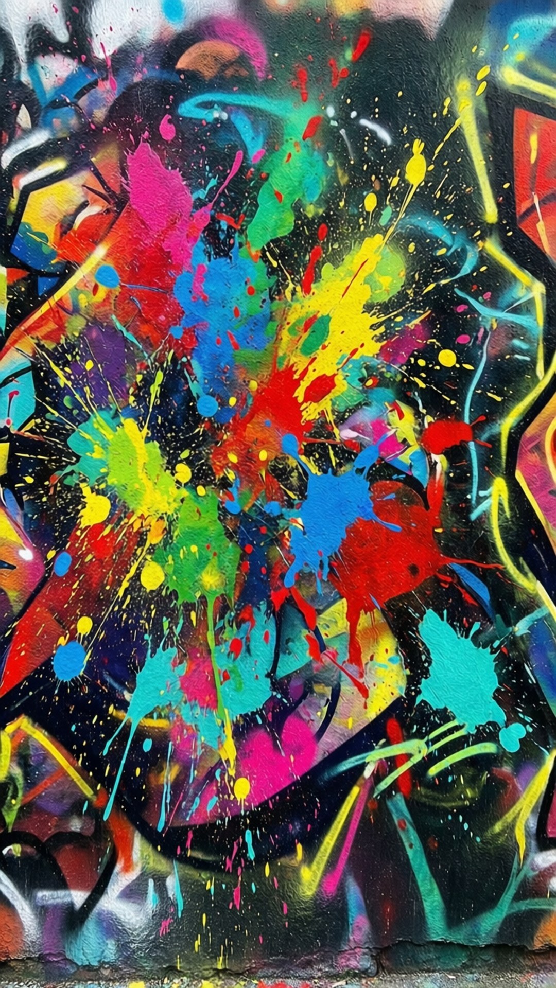 Splash ng Graffiti Pang-urban Wallpaper
