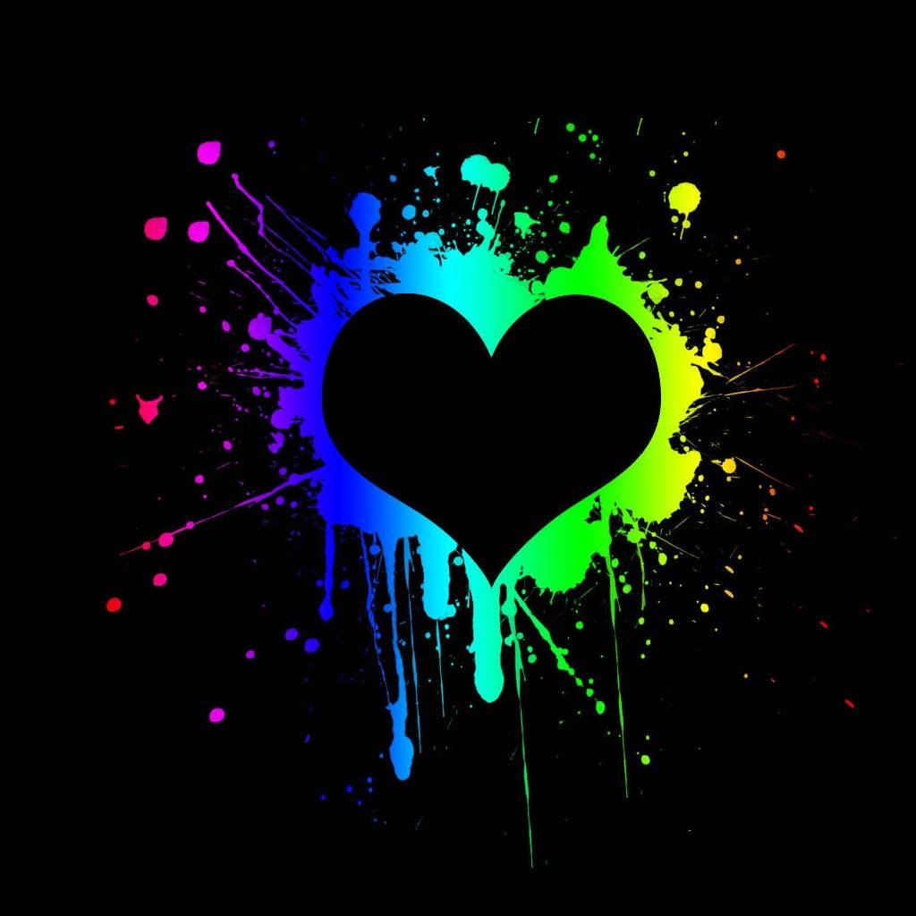 Splat ng Pintura na Estetiko ng Puso Wallpaper