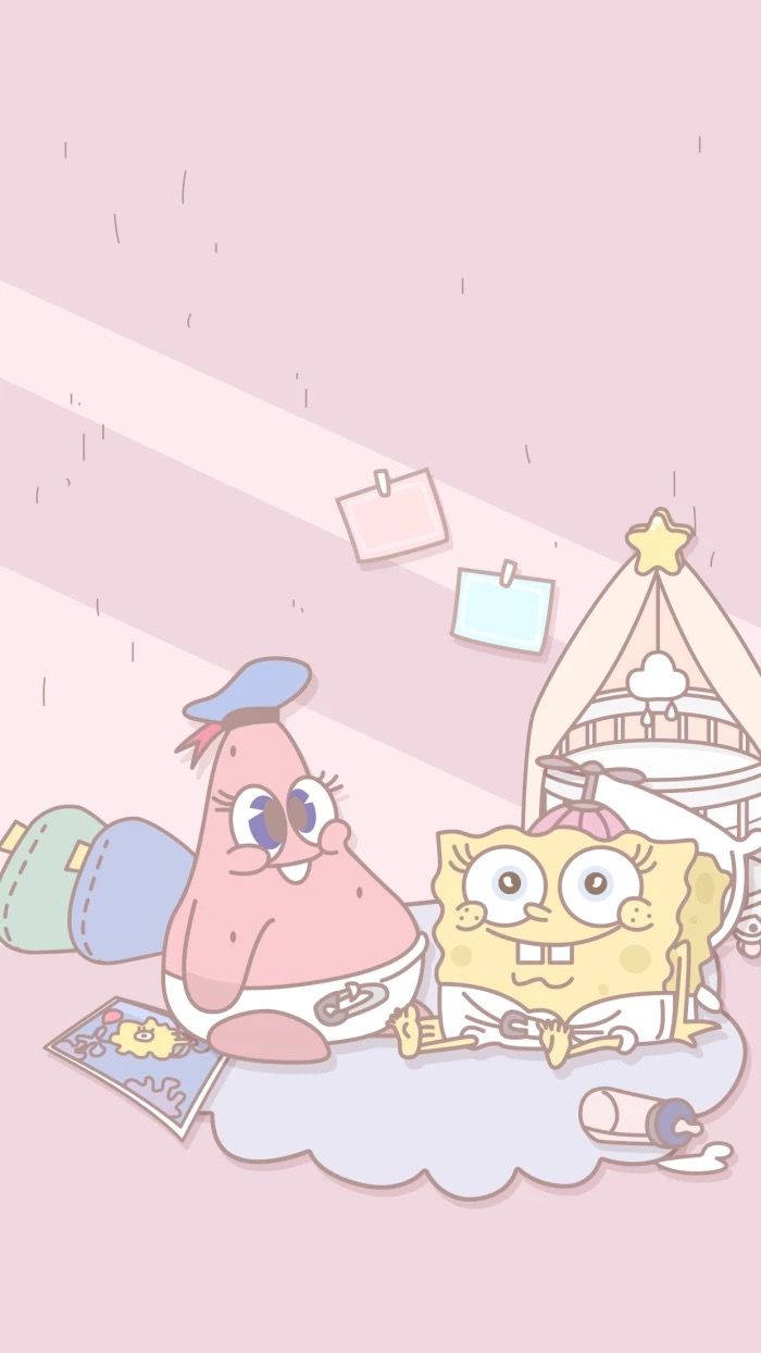 SpongeBob at Patrick na Soft Aesthetic Wallpaper