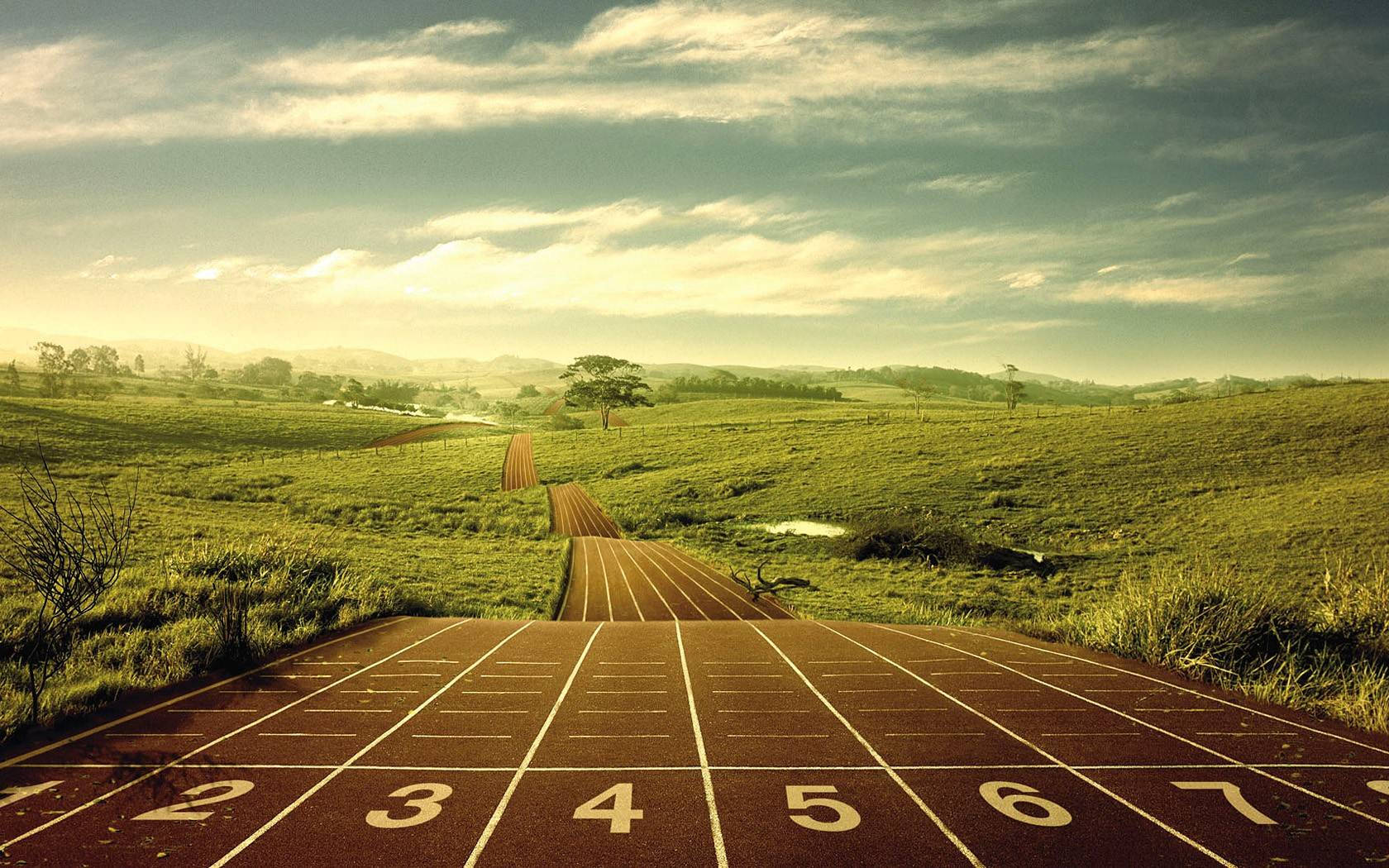 Sports Running Track Sa Bundok Wallpaper