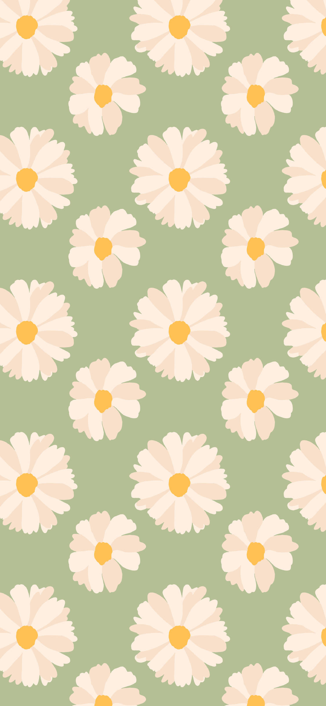 Spring iPhone Daisies Green Wallpaper
