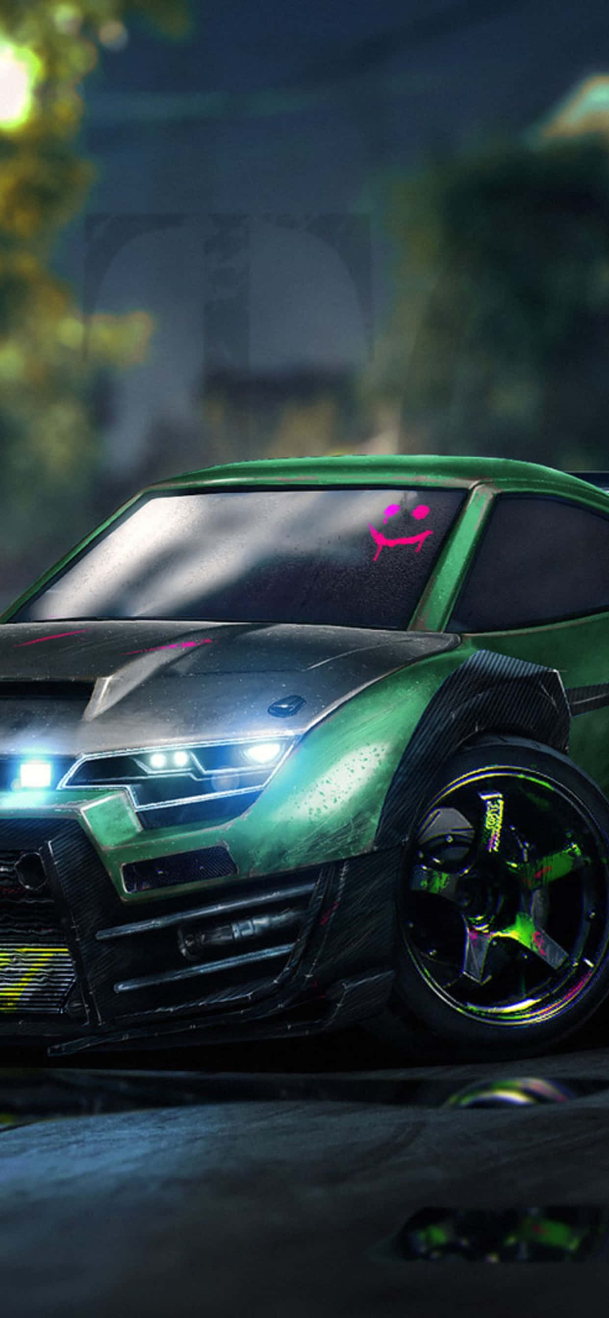 Sprint ang Pitch sa Isang Radikal na Sasakyang Pangkalawakan sa iPhone XS Max Rocket League Wallpaper