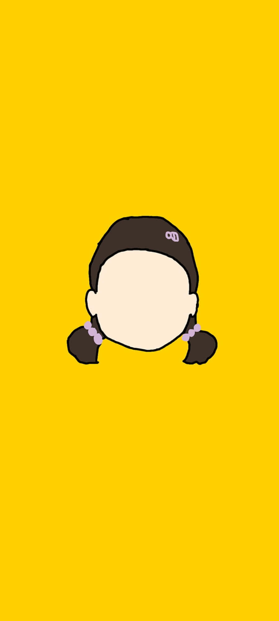 Squid Game Doll Yellow Aesthetic Wallpaper